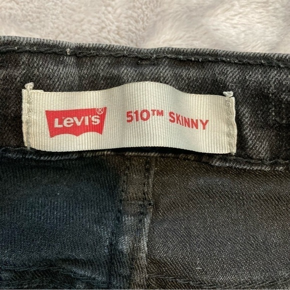 Levi's 510 Skinny Black Zip Up Jeans Adjustable Waist Size 12 Regular 26 x 26 - Picture 7 of 11
